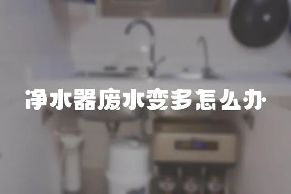 凈水器廢水變多怎么辦
