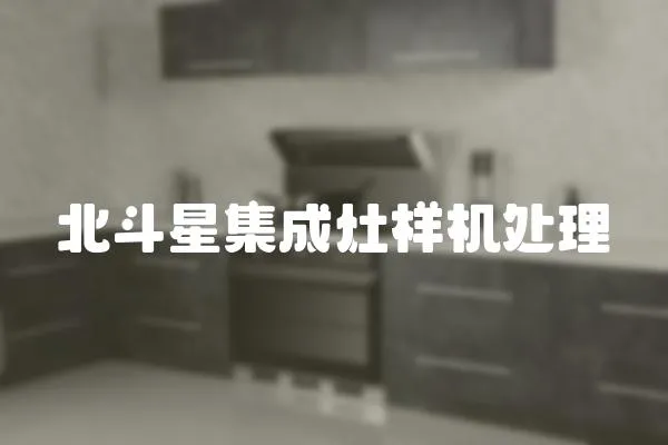 北斗星集成灶樣機處理
