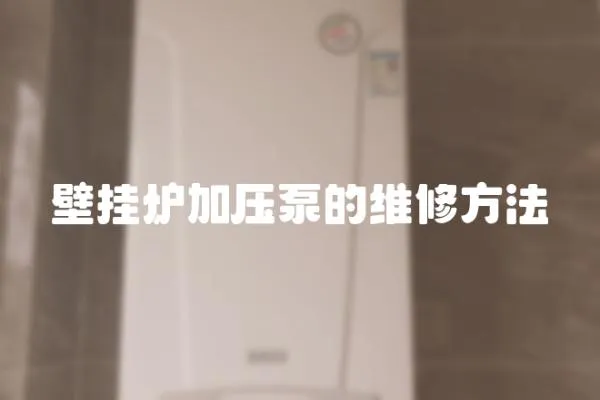 壁掛爐加壓泵的維修方法