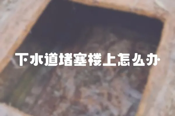 下水道堵塞樓上怎么辦