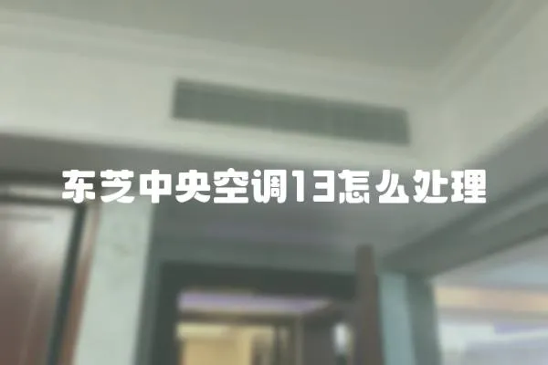 東芝中央空調13怎么處理
