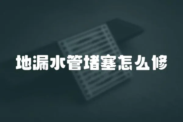 地漏水管堵塞怎么修