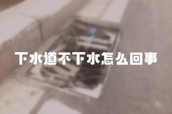 下水道不下水怎么回事