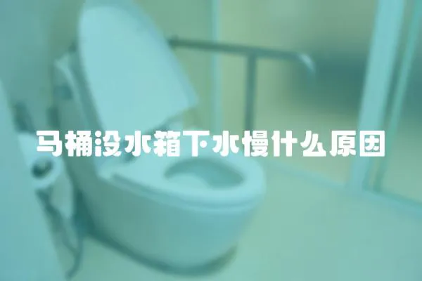 馬桶沒水箱下水慢什么原因