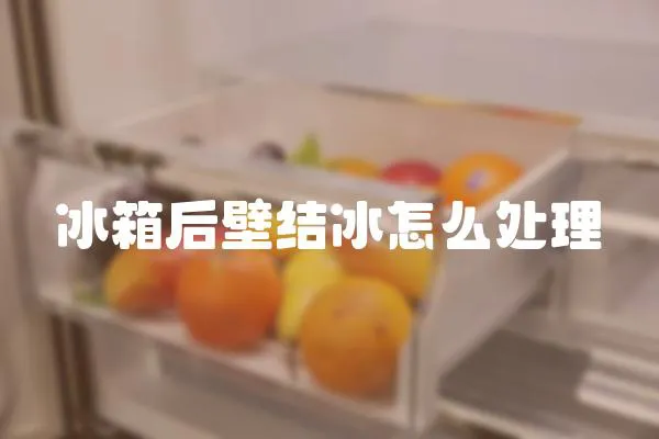 冰箱后壁結(jié)冰怎么處理