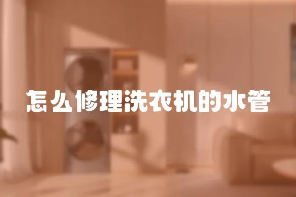 怎么修理洗衣機的水管