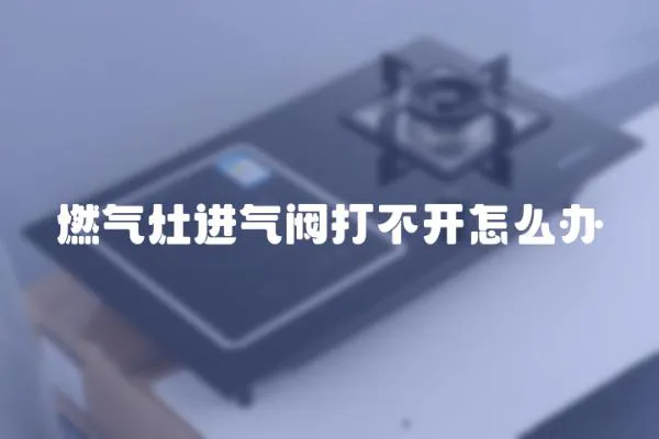 燃?xì)庠钸M(jìn)氣閥打不開(kāi)怎么辦
