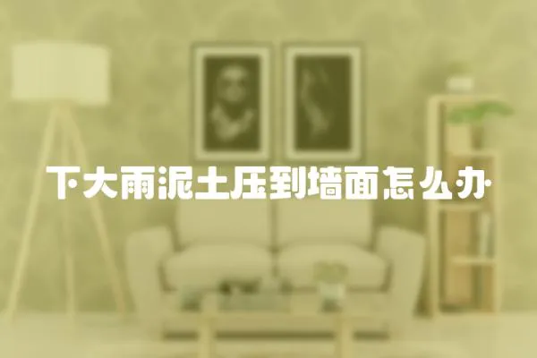 下大雨泥土壓到墻面怎么辦