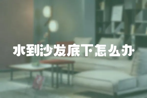 水到沙發(fā)底下怎么辦
