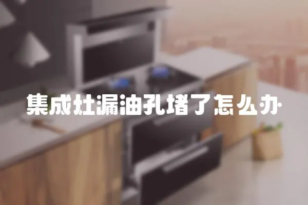 集成灶漏油孔堵了怎么辦