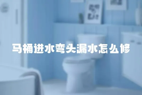 馬桶進(jìn)水彎頭漏水怎么修