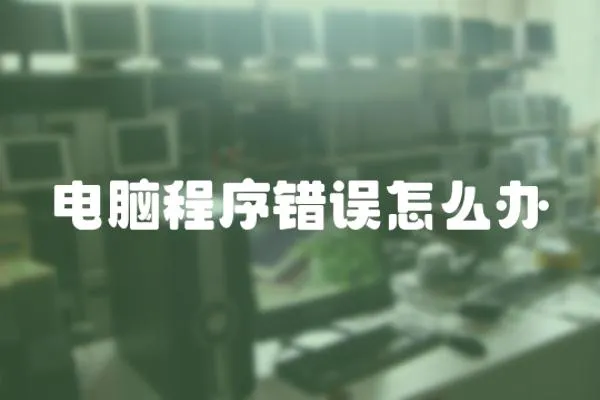 電腦程序錯誤怎么辦