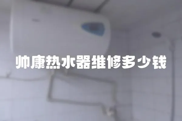 帥康熱水器維修多少錢