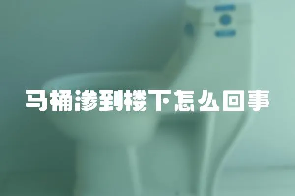 馬桶滲到樓下怎么回事