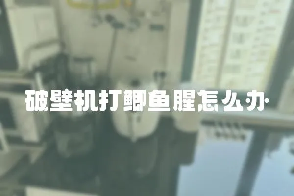 破壁機打鯽魚腥怎么辦