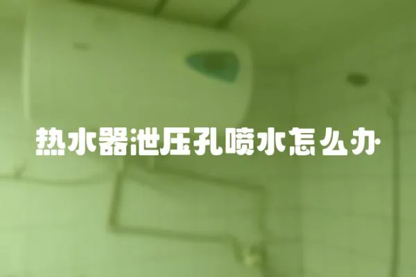 熱水器泄壓孔噴水怎么辦