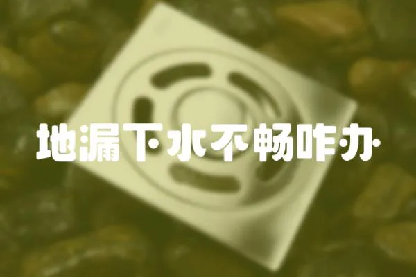 地漏下水不暢咋辦