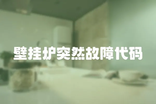 壁掛爐突然故障代碼