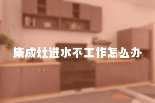 集成灶進水不工作怎么辦