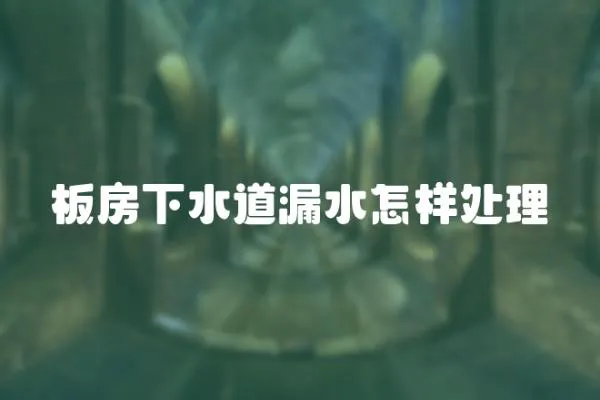 板房下水道漏水怎樣處理