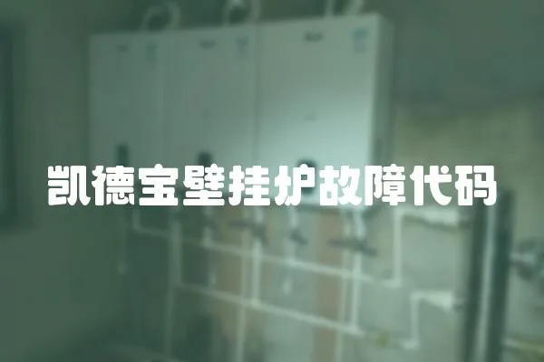 凱德寶壁掛爐故障代碼