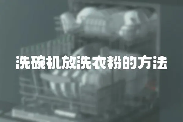 洗碗機放洗衣粉的方法
