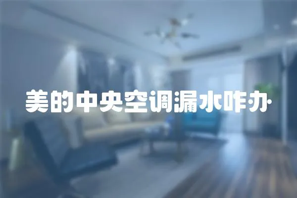 美的中央空調漏水咋辦