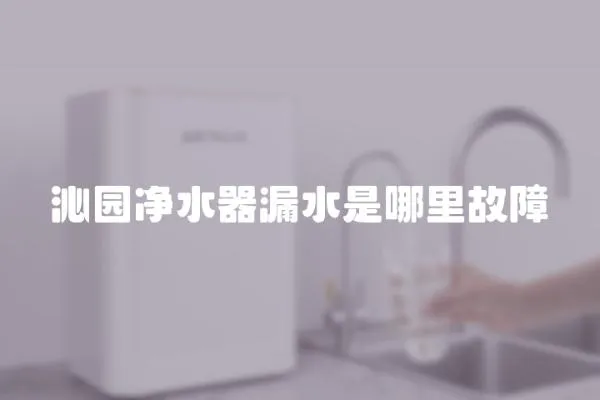 沁園凈水器漏水是哪里故障