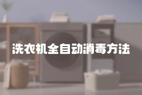 洗衣機全自動消毒方法