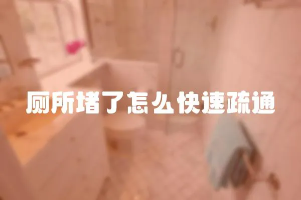 廁所堵了怎么快速疏通