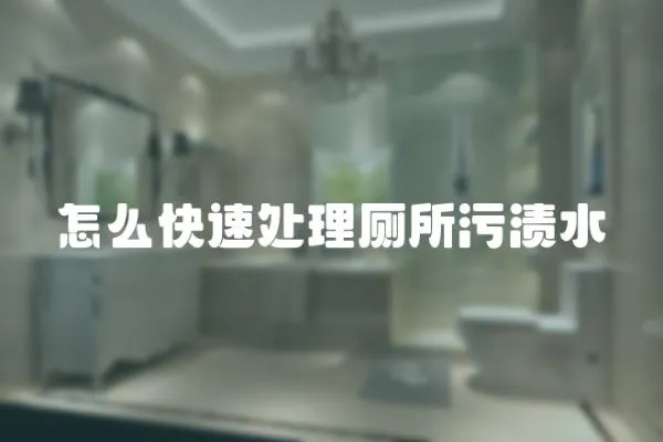 怎么快速處理廁所污漬水