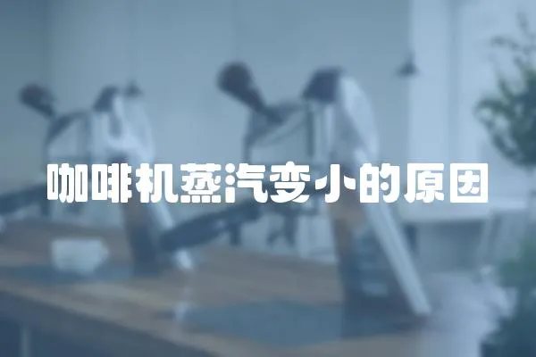 咖啡機蒸汽變小的原因