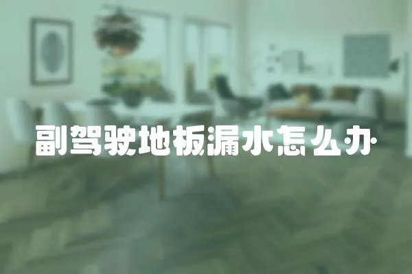 副駕駛地板漏水怎么辦