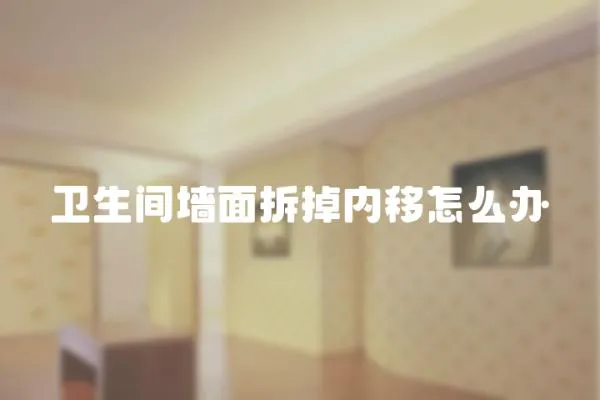 衛生間墻面拆掉內移怎么辦