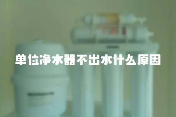 單位凈水器不出水什么原因