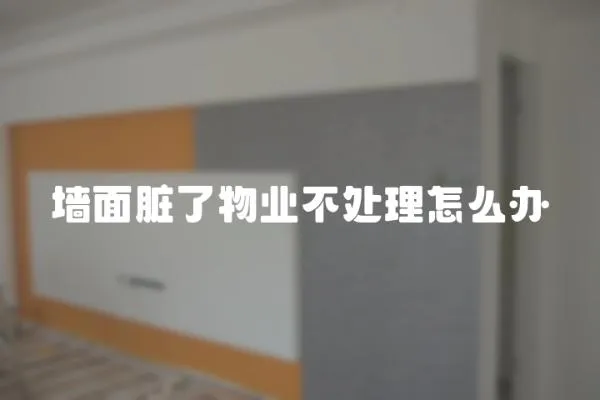 墻面臟了物業不處理怎么辦