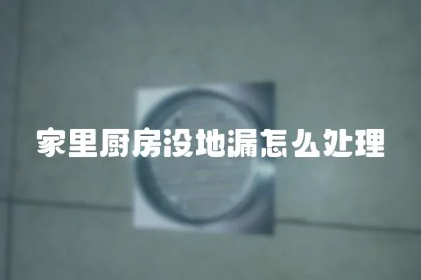 家里廚房沒地漏怎么處理