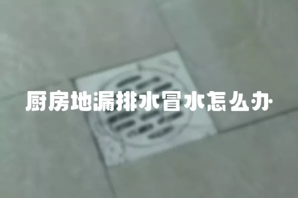 廚房地漏排水冒水怎么辦
