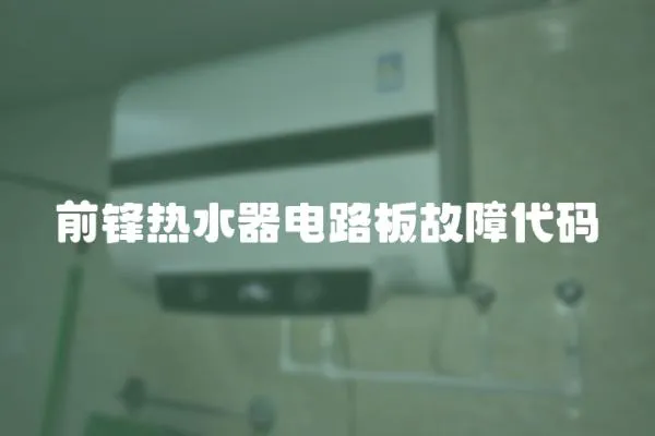 前鋒熱水器電路板故障代碼