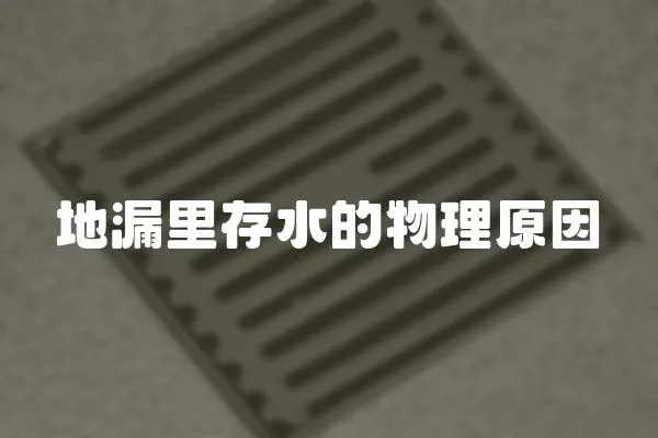 地漏里存水的物理原因