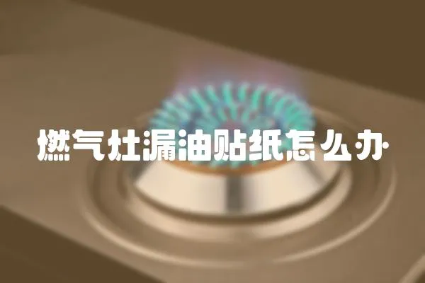 燃?xì)庠盥┯唾N紙怎么辦