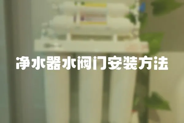 凈水器水閥門安裝方法