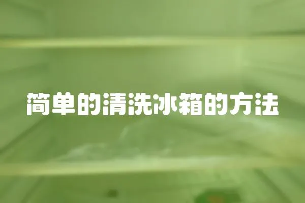 簡(jiǎn)單的清洗冰箱的方法