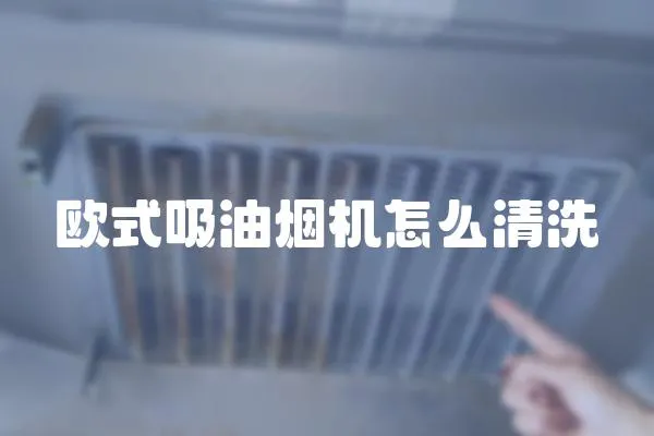 歐式吸油煙機怎么清洗