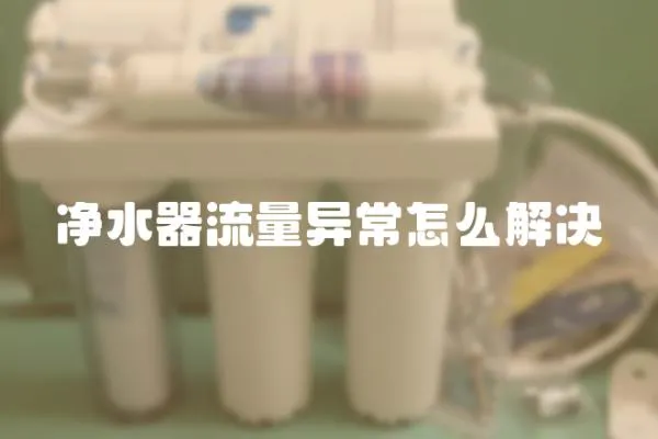 凈水器流量異常怎么解決