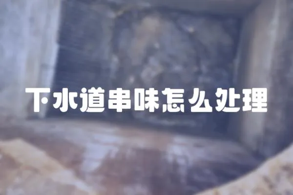 下水道串味怎么處理
