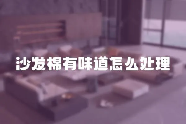 沙發棉有味道怎么處理