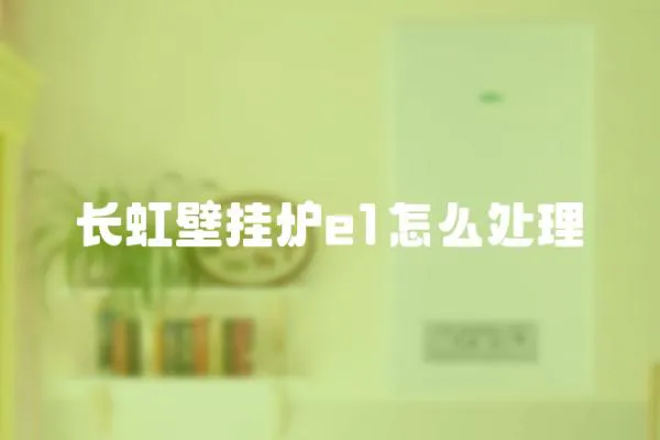 長虹壁掛爐e1怎么處理
