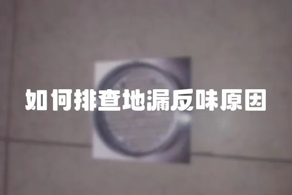 如何排查地漏反味原因