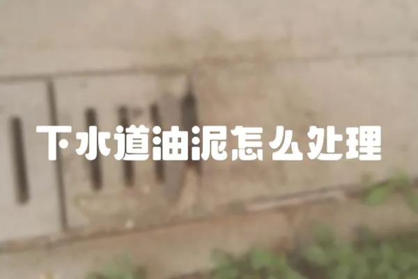 下水道油泥怎么處理